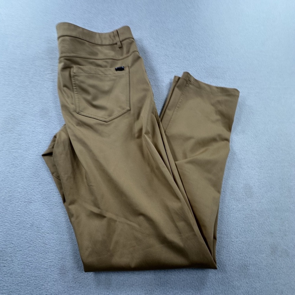 Barbell Pants Mens 35 Beige Performance Chino 5-Pocket Straight Casual Polyester